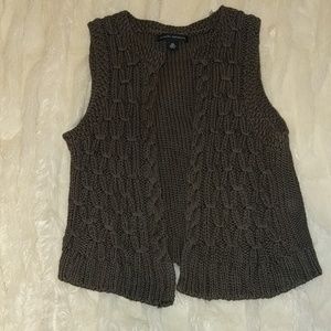 Brown Open Front Vest